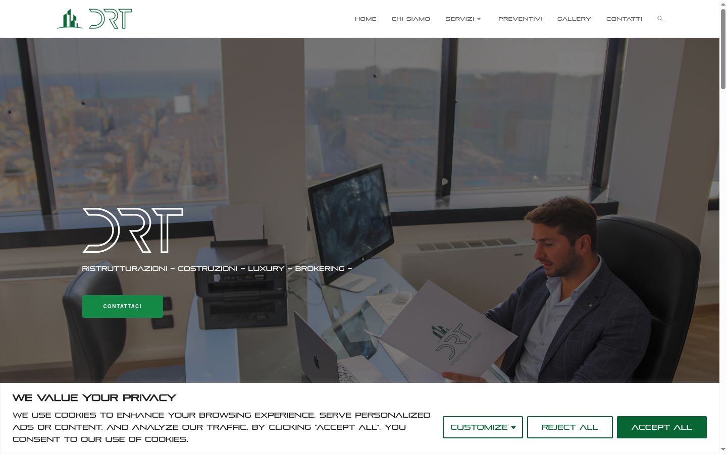 Screenshot del banner di consenso mostrato prima di qualsiasi interazione