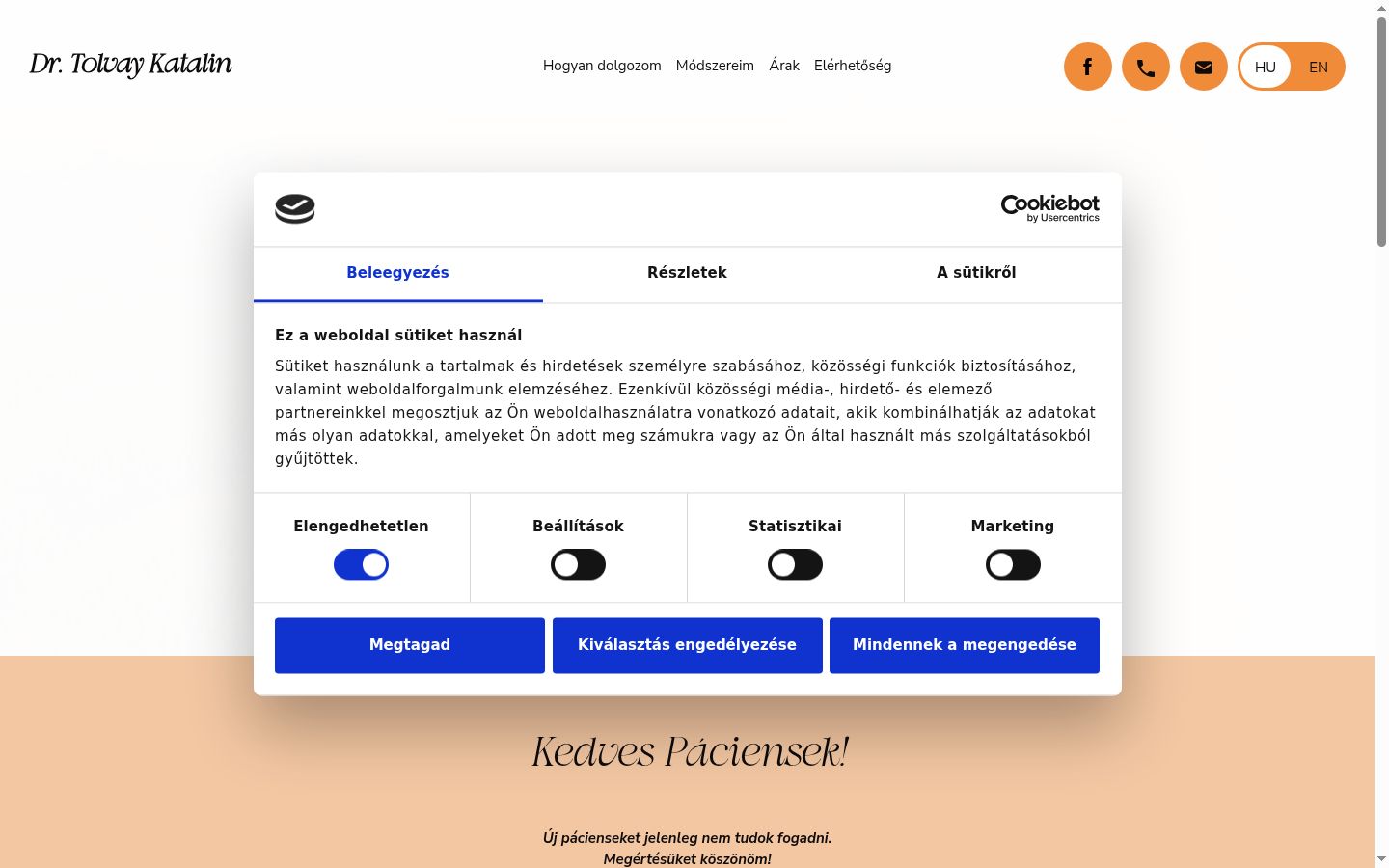 Captura de ecrã do banner de consentimento apresentado antes de qualquer interação
