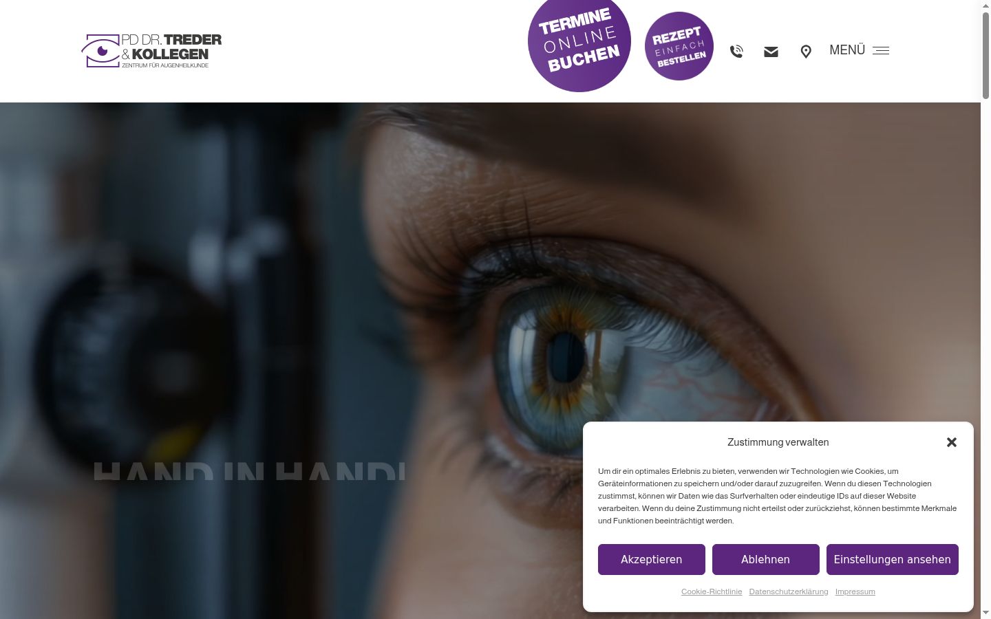 Screenshot of the consent banner shown before any interaction