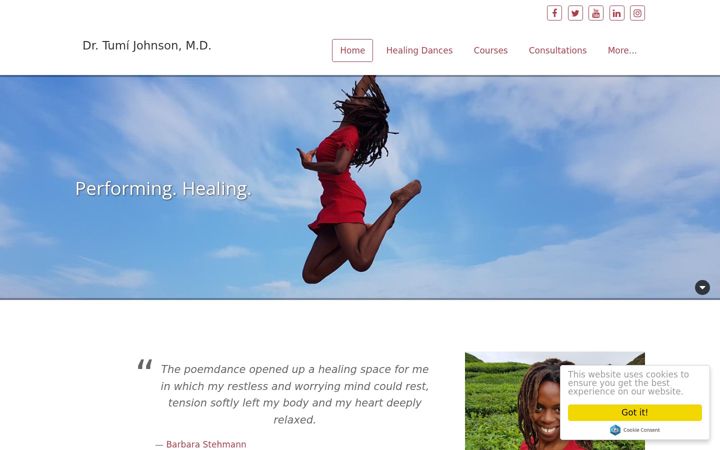 Screenshot of drtumijohnson.com