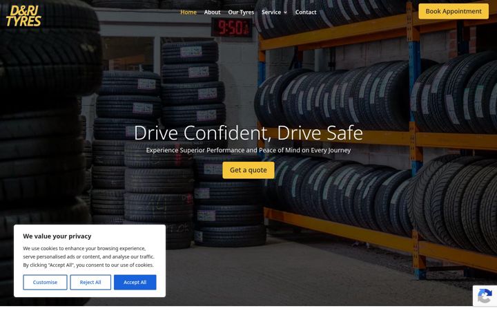 Snimka zaslona za drtyres.co.uk