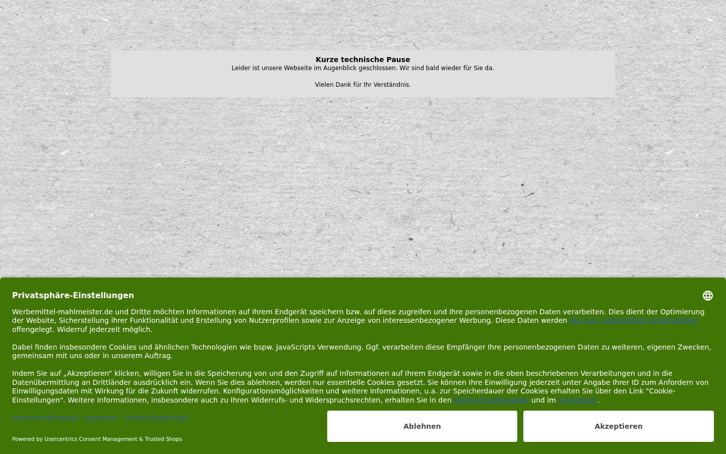 Screenshot tal-banner tal-kunsens muri qabel kwalunkwe interazzjoni