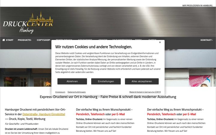 Zrzut ekranu druckcenter-hamburg.de