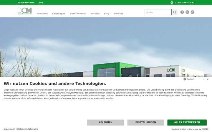 Kuvakaappaus sivustosta druckcenter.de