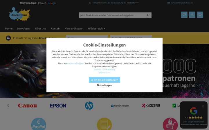 Zrzut ekranu druckdichaus.de