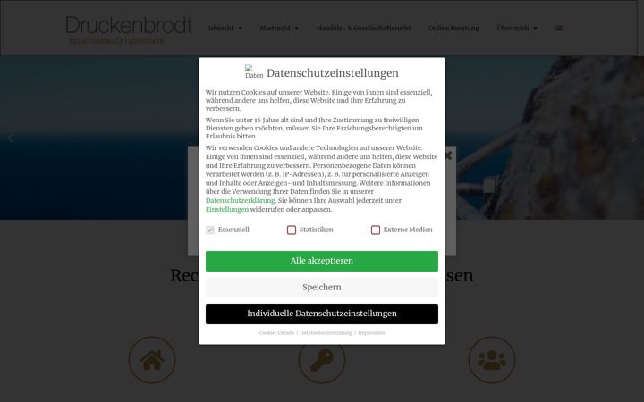 Kuvakaappaus sivustosta druckenbrodt.de