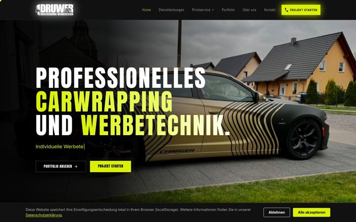 Kuvakaappaus sivustosta druckerbude-werbedesign.de
