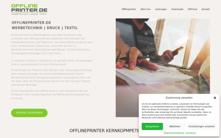 Kuvakaappaus sivustosta druckerei-arnsberg.de