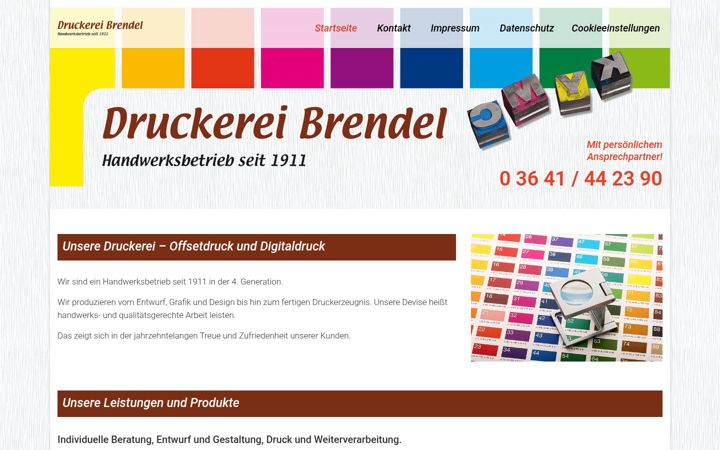 Kuvakaappaus sivustosta druckerei-brendel-jena.de