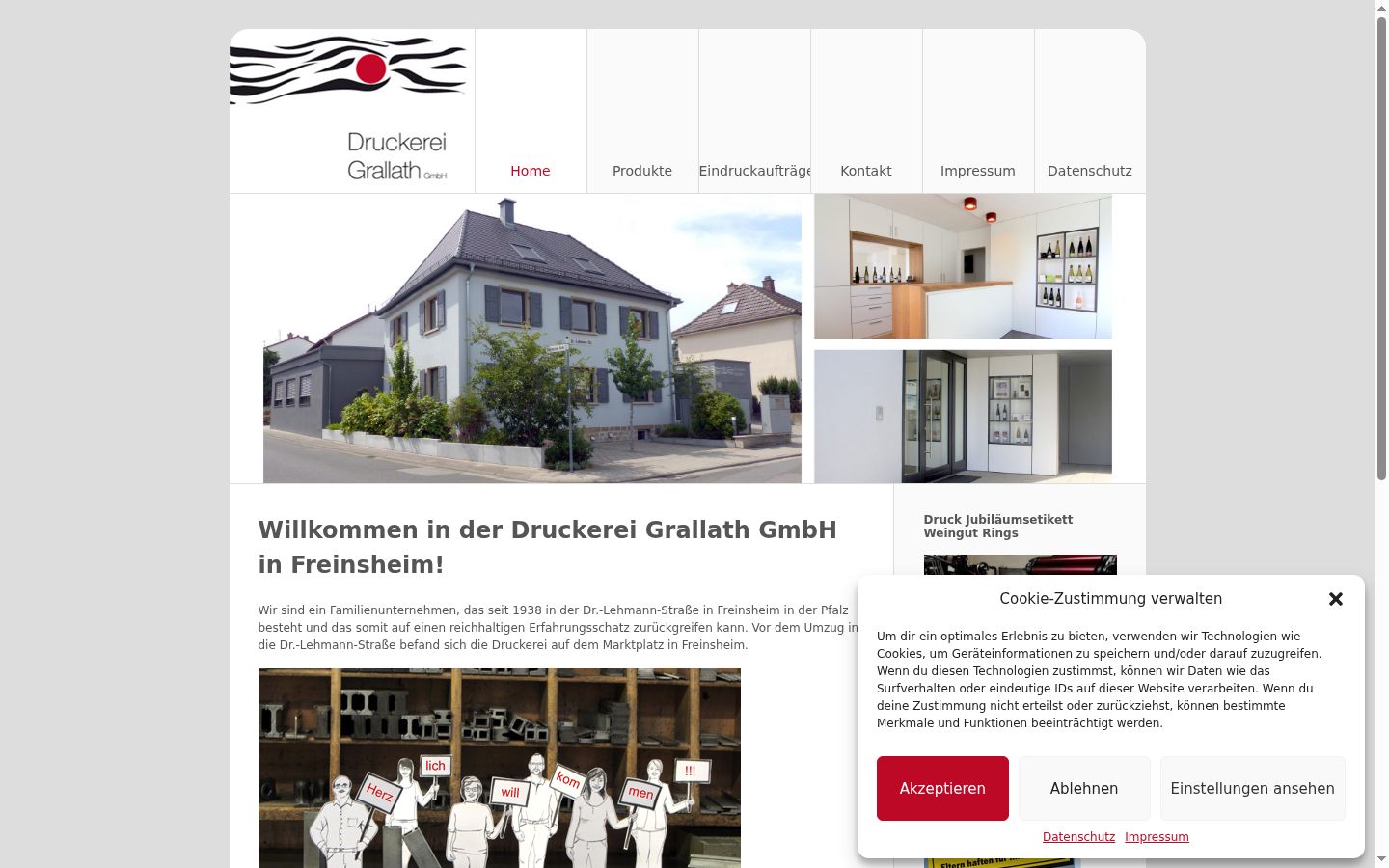 Screenshot des Einwilligungsbanners vor jeglicher Interaktion