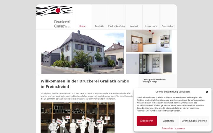 Kuvakaappaus sivustosta druckerei-grallath.de
