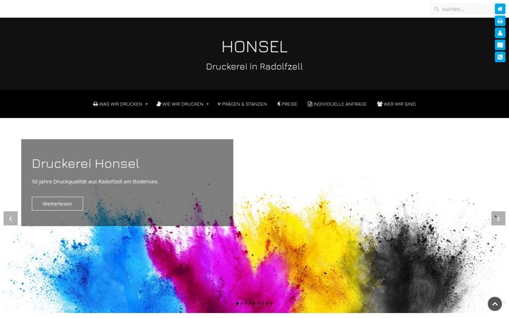 Kuvakaappaus sivustosta druckerei-honsel.de