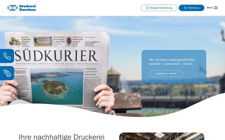 Kuvakaappaus sivustosta druckerei-konstanz.de
