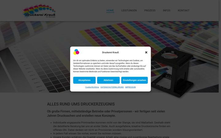Screenshot of druckerei-krauss.de
