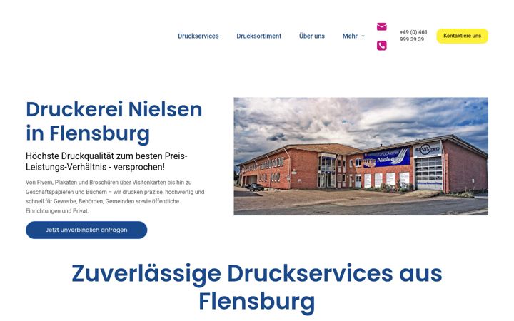 Snimka zaslona za druckerei-nielsen.de