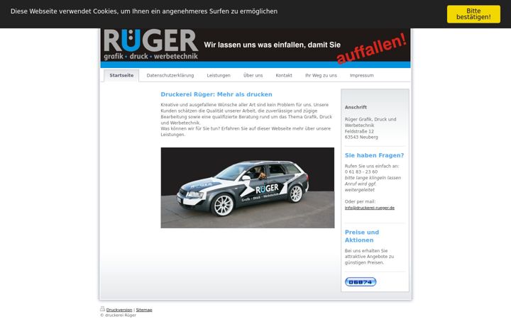 Snímek obrazovky druckerei-rueger.de