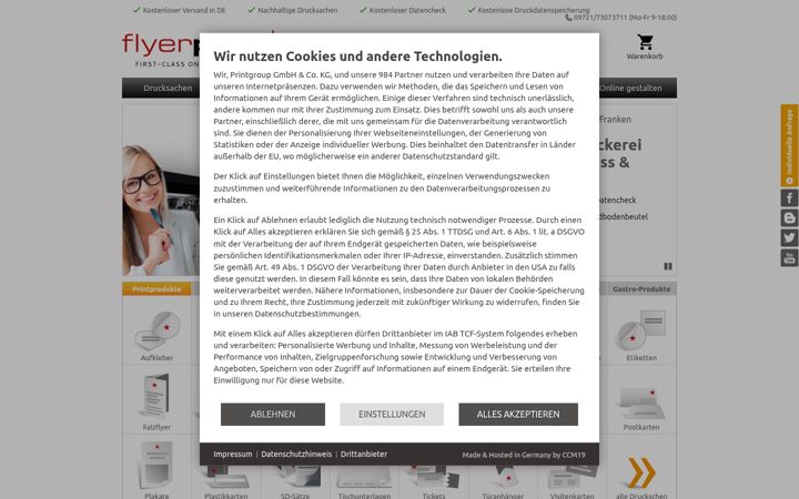 Screenshot von druckerei24.at
