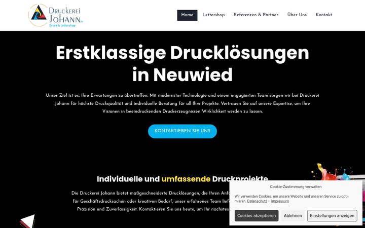 Screenshot of druckereijohann.de