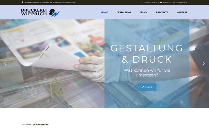 Screenshot of druckereiwieprich.de