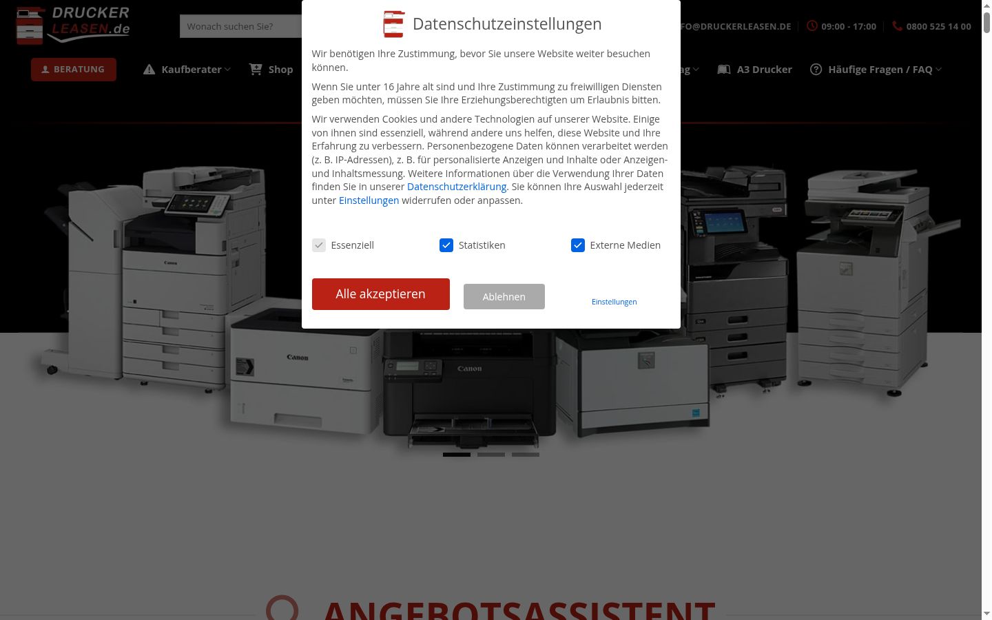 Screenshot tal-banner tal-kunsens muri qabel kwalunkwe interazzjoni