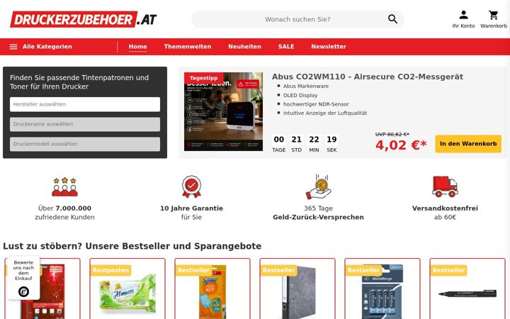 Screenshot von druckerzubehoer.at