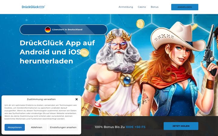 Screenshot ta' druckgluckapp.de