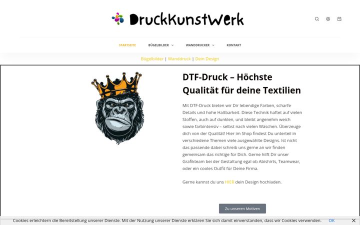 Screenshot ta' druckkunstwerk.de