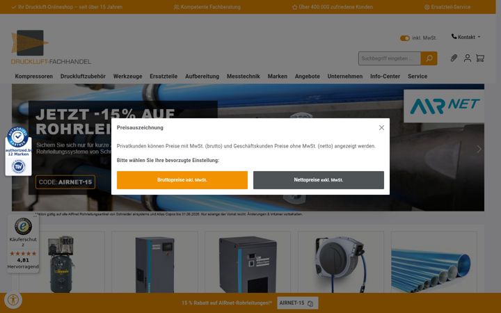 Screenshot of druckluft-fachhandel.de