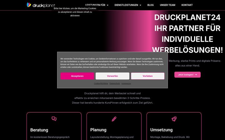Screenshot of druckplanet24.de