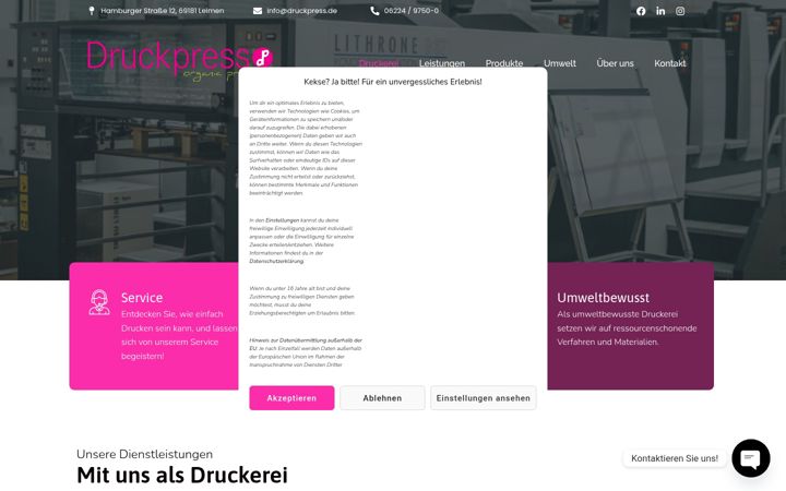 Screenshot of druckpress.de