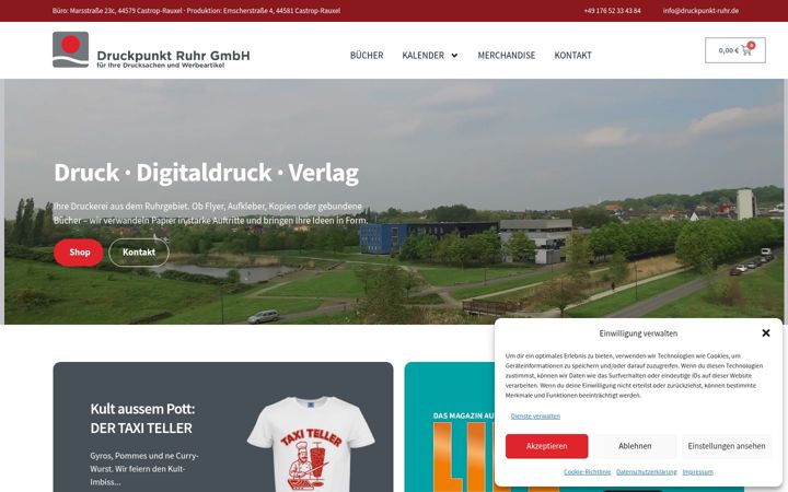 Screenshot of druckpunkt-ruhr.de