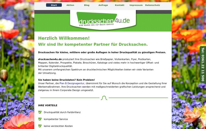 Screenshot of drucksachen4u.de