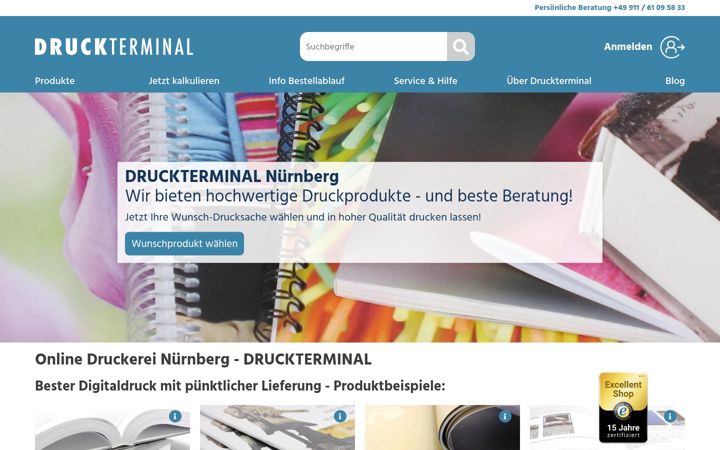 Captură de ecran a druckterminal.de