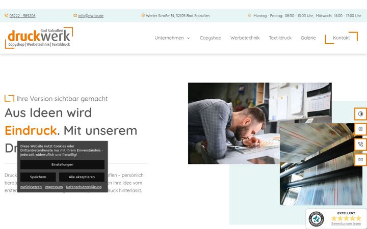 Screenshot of druckwerk-badsalzuflen.de