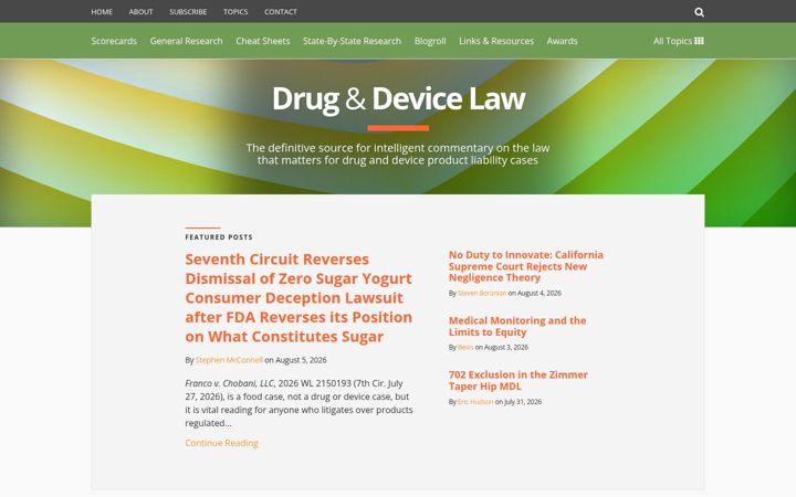 Screenshot of druganddevicelawblog.com