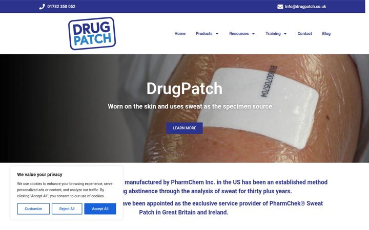 Skærmbillede af drugpatch.co.uk