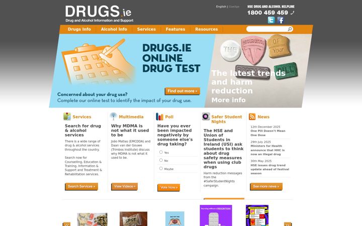 Screenshot of drugs.ie