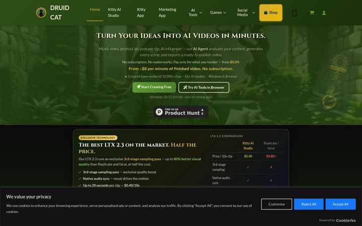 Screenshot of druidcat.com