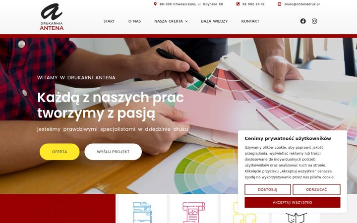Posnetek zaslona drukarnia-antena.pl