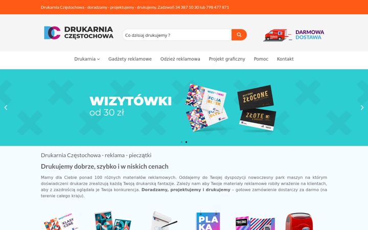 Posnetek zaslona drukarnia-czestochowa.pl