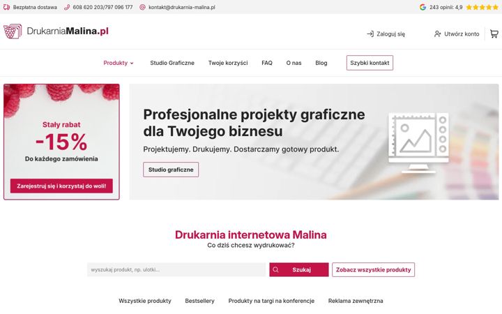Posnetek zaslona drukarnia-malina.pl