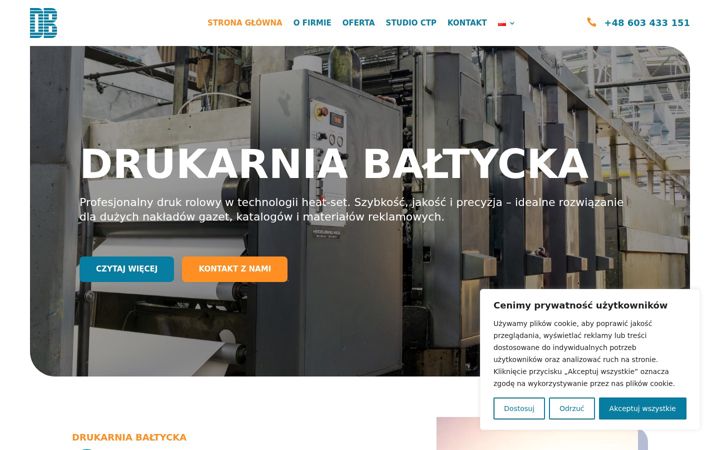 Posnetek zaslona drukarniabaltycka.com.pl