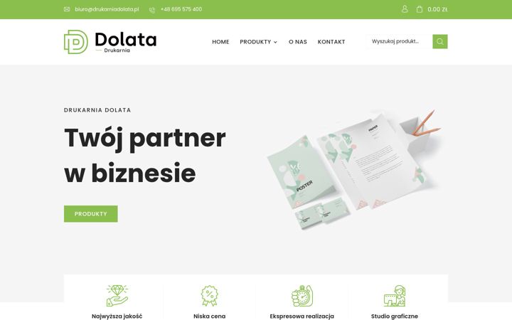 Kuvakaappaus sivustosta drukarniadolata.pl