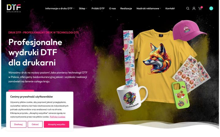 Kuvakaappaus sivustosta drukarniadtf.com.pl