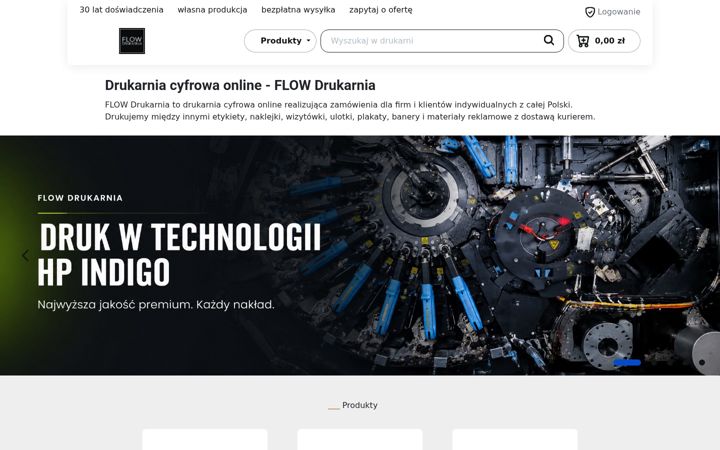 Zrzut ekranu drukarniaflow.eu