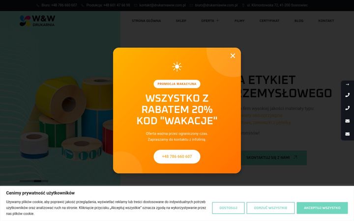 Kuvakaappaus sivustosta drukarniawiw.com.pl
