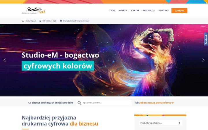 Kuvakaappaus sivustosta drukcyfrowy.krakow.pl