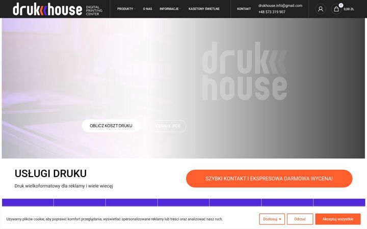Kuvakaappaus sivustosta drukhouse.pl