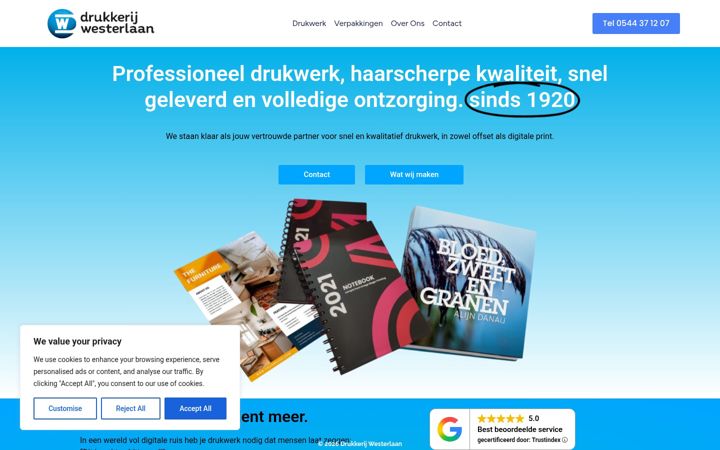 Screenshot di drukkerij-westerlaan.nl