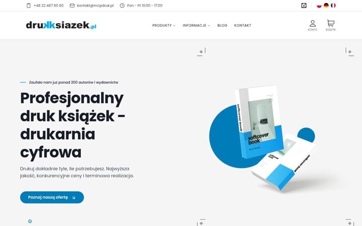 Kuvakaappaus sivustosta drukksiazek.pl